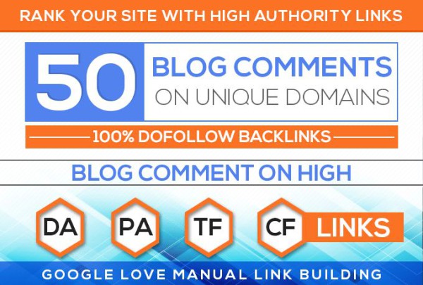 I Will 50 Unique Domains Manual Blog Comments Backlinks Da,Pa, For ₹499